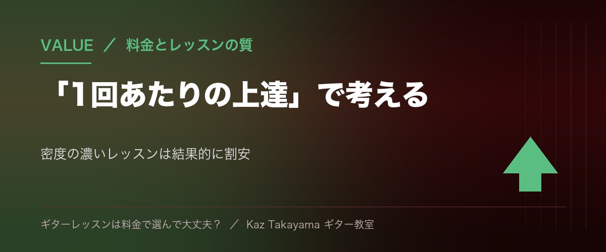 1回あたりの上達で考える - 密度の濃いレッスンは結果的に割安